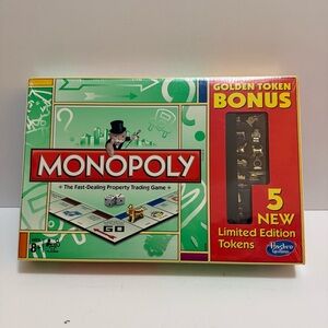 NEW Hasbro Monopoly Golden Token Bonus Edition Board Game Sealed Limited Edition